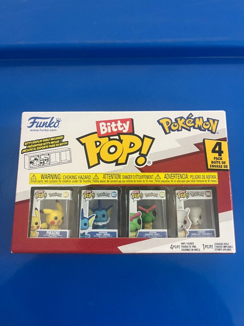 Funko Pokemon Bitty POP! Pikachu, Caterpie, Cubone Vinyl Mini Figure 4-Pack